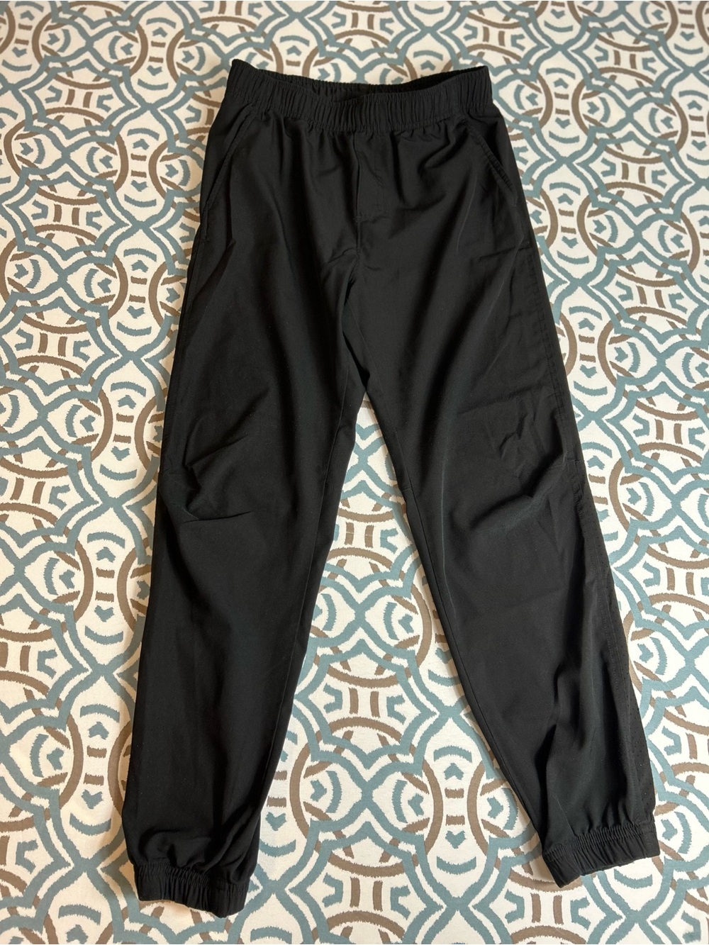 Kids Black Elastic Waist Jogger Pants